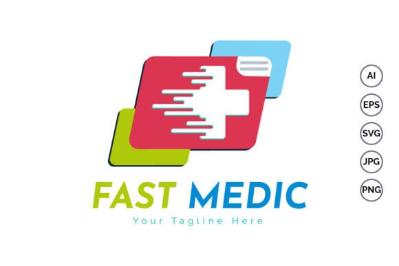 Fast Medical Cross Hospital Logo Graphics