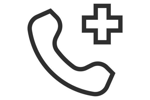 Medical First Aid Service Phone Black Li Graphics