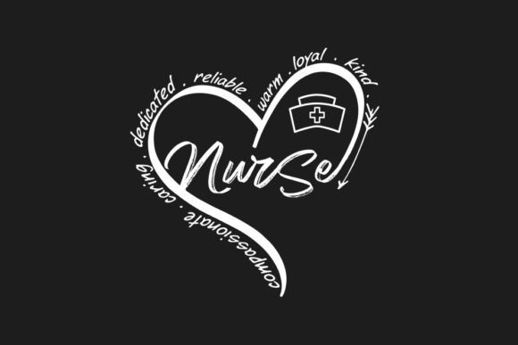 Nurse Heart Graphics for T-Shirt Designs