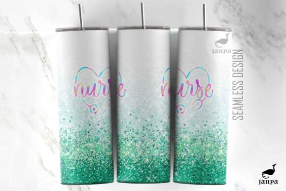 Nurse Valentine Heart Background Tumbler Graphics