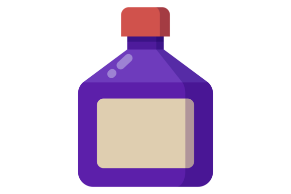 Plastic Bottle Flat Icon. Medical Liquid Graphics