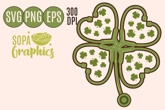 Shamrock Stethoscope Nurse Graphics for T-Shirt Designs